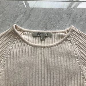 RW&CO Cotton Long Sleeve Top Cream Small